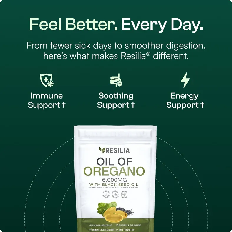 A Calmer Gut Starts Here - Resilia Oil Of Oregano Softgels