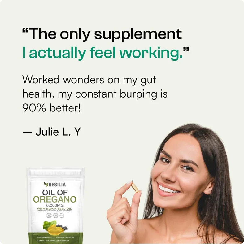 A Calmer Gut Starts Here - Resilia Oil Of Oregano Softgels